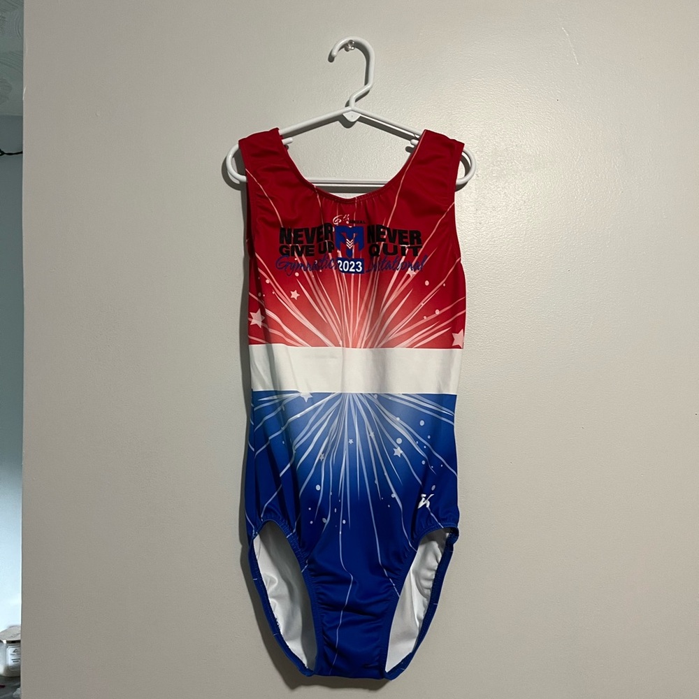 Red, White, and Blue Gymnastics Leotard